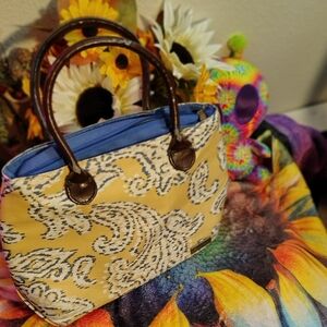 Eddie Bauer Mustard Paisley Lunch Bag
